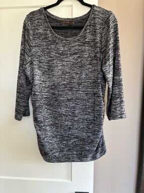 The Limited Black and White Marled Knit Top